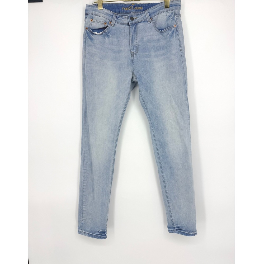 Rue21 Ultra Flex Skinny Jeans Mens 34x34 Light Wash Blue Stretch Denim